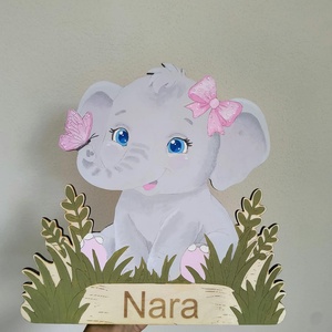 Névre szóló fali éjszakai fény � Egyedi fa kiselefánt lámpa gyermeked nevével - INGYENES SZÁLLÍTÁS(Packeta) - baba - mama - babaszoba dekoráció - éjszakai fény - Meska.hu