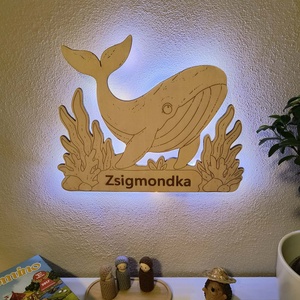 Bálnás éjszakai fény gyerekszobába - DIY - baba - mama - babaszoba dekoráció - éjszakai fény - Meska.hu