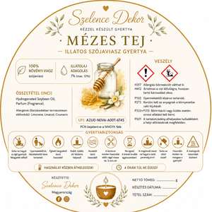 Mézes tej illatgyertya kézzel öntött és festett szelencében - karácsony - karácsonyi lakásdekoráció - karácsonyi illatgyertya, mécses - Meska.hu