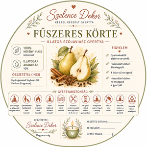 Fűszeres körte illatgyertya kézzel öntött és festett szelencében - karácsony - karácsonyi lakásdekoráció - karácsonyi illatgyertya, mécses - Meska.hu