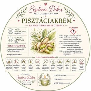 Pisztácia krém illatgyertya kézzel öntött és festett szelencében - karácsony - karácsonyi lakásdekoráció - karácsonyi illatgyertya, mécses - Meska.hu