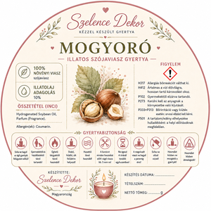 Mogyoró illatgyertya kézzel öntött és festett szelencében - karácsony - karácsonyi lakásdekoráció - karácsonyi illatgyertya, mécses - Meska.hu
