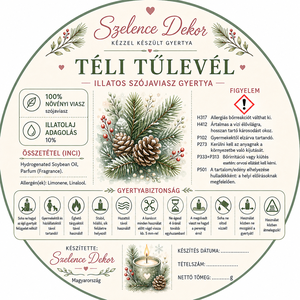 Téli tűlevél illatgyertya kézzel öntött és festett szelencében - karácsony - karácsonyi lakásdekoráció - karácsonyi illatgyertya, mécses - Meska.hu