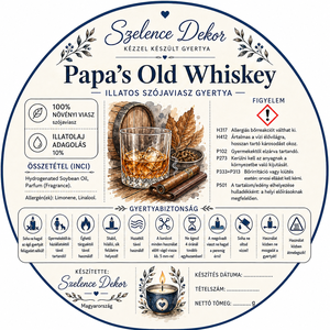 Papa�s old whisky illatgyertya kézzel öntött és festett szelencében - karácsony - karácsonyi lakásdekoráció - karácsonyi illatgyertya, mécses - Meska.hu