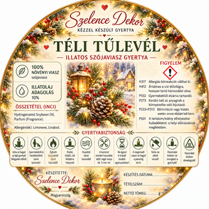 Téli tűlevél illatgyertya kézzel öntött és festett szelencében - karácsony - karácsonyi lakásdekoráció - karácsonyi illatgyertya, mécses - Meska.hu