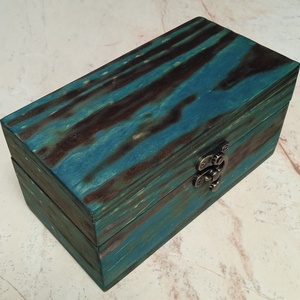 Fenyő türkiz tárolódoboz - Meska.hu