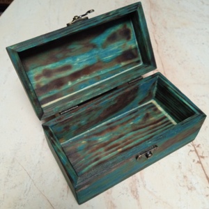 Fenyő türkiz tárolódoboz - otthon & életmód - dekoráció - asztal és polc dekoráció - díszdoboz - Meska.hu