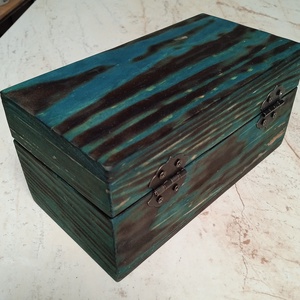 Fenyő türkiz tárolódoboz - otthon & életmód - dekoráció - asztal és polc dekoráció - díszdoboz - Meska.hu