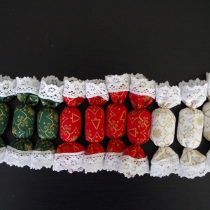 Elegáns karácsonyi mintás textil szaloncukor -  - Meska.hu