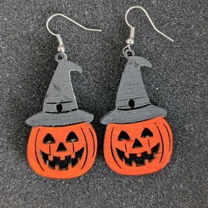 Halloween tök mintájú fülbevaló - Meska.hu