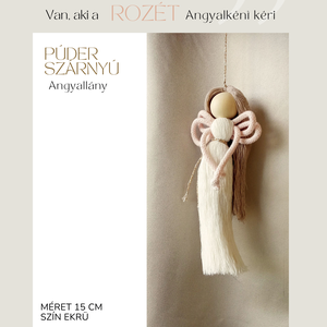 Púderszárnyú makramé angyallány - Meska.hu