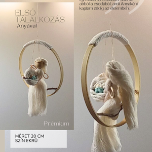 Anya-fia makramé falidísz , Otthon & Életmód, Dekoráció, Fali és függő dekoráció, Függődísz, Mindenmás, Csomózás, MESKA