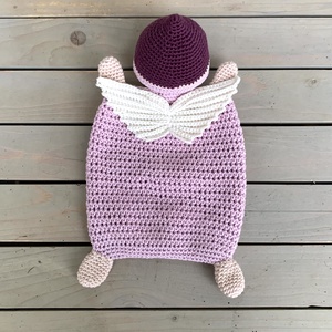 Angyalka szundikendő, horgolt-rózsaszín - játék & sport - 3 éves kor alattiaknak - alvóka & rongyi - Meska.hu