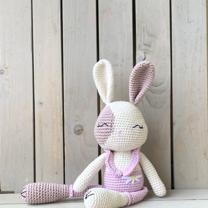  Foltos nyuszi fodros pánttal - játék & sport - plüssállat & játékfigura - nyuszi - Meska.hu