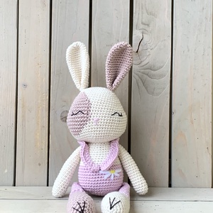  Foltos nyuszi fodros pánttal - játék & sport - plüssállat & játékfigura - nyuszi - Meska.hu