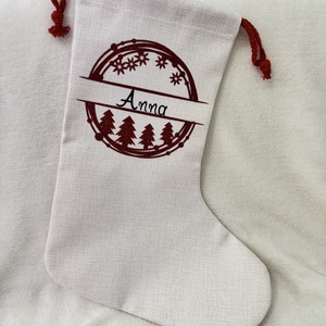 Személyre Szóló Karácsonyi Zokni Vászonból  Egyedi Névvel - karácsony - mikulás - mikulás csizma és zokni - Meska.hu Személyre Szóló Karácsonyi Zokni Vászonból  Egyedi Névvel - karácsony - mikulás - mikulás csizma és zokni - Meska.hu