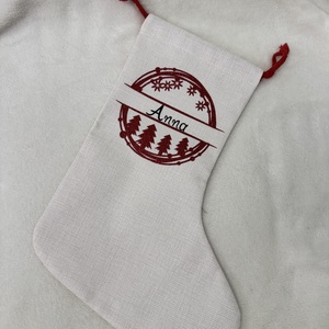 Személyre Szóló Karácsonyi Zokni Vászonból  Egyedi Névvel - karácsony - mikulás - mikulás csizma és zokni - Meska.hu Személyre Szóló Karácsonyi Zokni Vászonból  Egyedi Névvel - karácsony - mikulás - mikulás csizma és zokni - Meska.hu