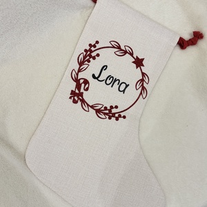 Személyre Szóló Karácsonyi Zokni Vászonból  Egyedi Névvel - Meska.hu