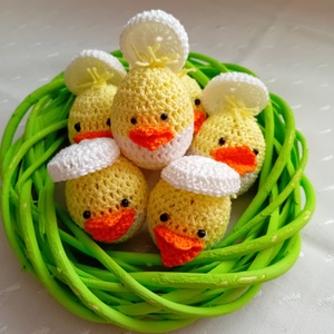 Horgolt csibetojás, Otthon & Életmód, Dekoráció, Asztal és polc dekoráció, Asztaldísz, Horgolás, MESKA