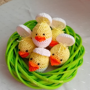 Horgolt csibetojás - otthon & életmód - dekoráció - asztal és polc dekoráció - asztaldísz - Meska.hu