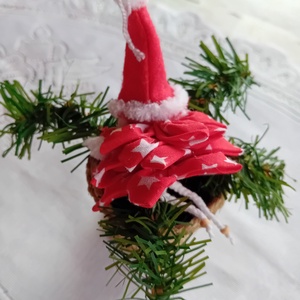 Textil karácsonyi figura-manótündér - karácsony - karácsonyi lakásdekoráció - karácsonyfadíszek - Meska.hu