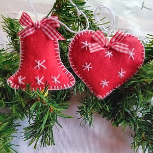 Karácsonyfadísz, dekoráció, Karácsony, Karácsonyi lakásdekoráció, Karácsonyfadíszek, Varrás, MESKA