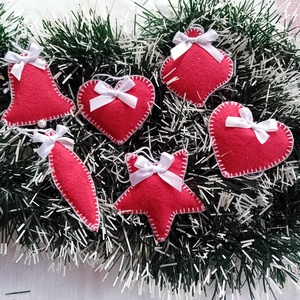 Karácsonyi függő fenyőfa dekoráció, Karácsony, Karácsonyi lakásdekoráció, Karácsonyfadíszek, Varrás, MESKA