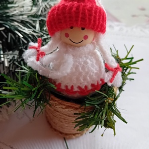 Karácsonyi kislány figura, Karácsony, Karácsonyi lakásdekoráció, Karácsonyfadíszek, Horgolás, Mindenmás, MESKA