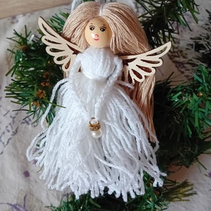 Karácsonyi fonal angyalka, Karácsony, Karácsonyi lakásdekoráció, Karácsonyfadíszek, Mindenmás, MESKA