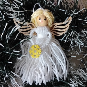 Karácsonyi fonal angyalka, Karácsony, Karácsonyi lakásdekoráció, Karácsonyfadíszek, Mindenmás, MESKA