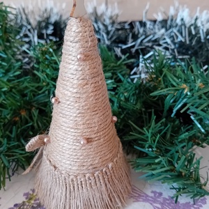 Natúr fenyőfa dekoráció - karácsony - adventi díszek - adventi asztaldísz - Meska.hu