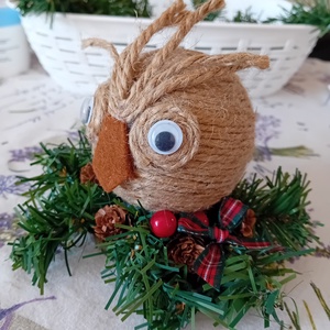 Karácsonyi bagoly asztalsísz - karácsony - karácsonyi lakásdekoráció - ünnepi asztaldekoráció - Meska.hu