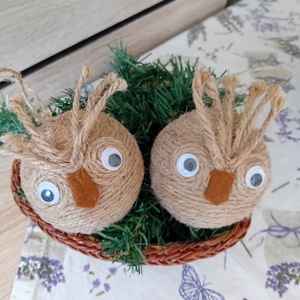 Karácsonyi bagoly dekoráció, Karácsony, Karácsonyi lakásdekoráció, Karácsonyfadíszek, Mindenmás, MESKA