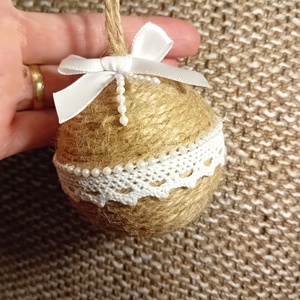 Karácsonyfadísz, natúr gömb dekoráció , Karácsony, Karácsonyi lakásdekoráció, Karácsonyfadíszek, Mindenmás, MESKA