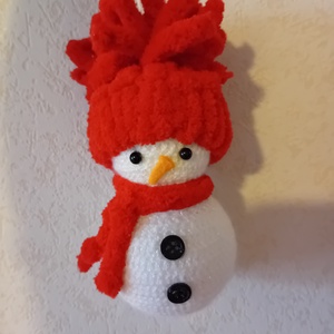 Horgolt hóember figura, Karácsony, Karácsonyi lakásdekoráció, Karácsonyi manók, figurák, Horgolás, MESKA