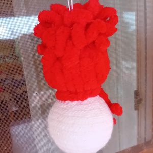 Horgolt hóember figura - karácsony - karácsonyi lakásdekoráció - karácsonyi manók, figurák - Meska.hu