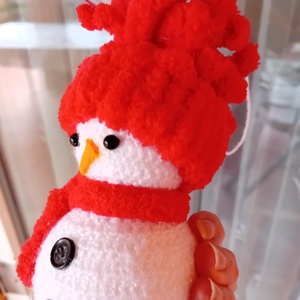 Horgolt hóember figura - karácsony - karácsonyi lakásdekoráció - karácsonyi manók, figurák - Meska.hu