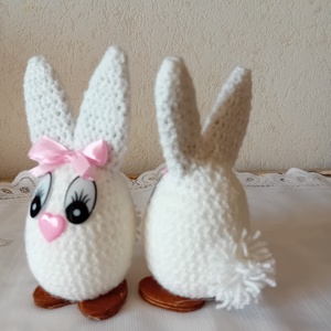 Húsvéti pillás nyuszi szív orrocskával - otthon & életmód - dekoráció - asztal és polc dekoráció - asztaldísz - Meska.hu