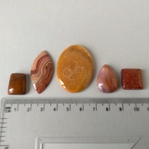 5 db ásvány kaboson ajándék zacskóban 6. - kellékek & szerszámok - gyöngyfűzés kellékek - cabochon - Meska.hu