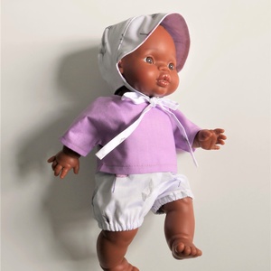 Orgona lila blúzos összeállítás sapkácskával - Meska.hu