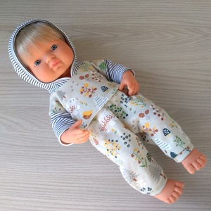 Kapucnis melegítő 38 cm-s Miniland babáknak, Játék & Sport, Baba & babaház, Babaruha, babakellék, Varrás, MESKA