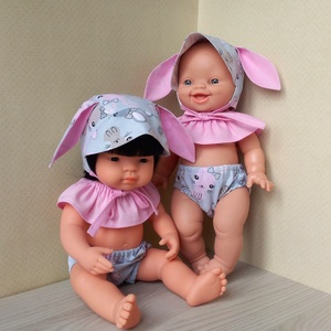 Nyuszifül öltözék 34-38 cm-s babáknak, Játék & Sport, Baba & babaház, Babaruha, babakellék, Varrás, MESKA
