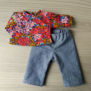 Virágos pólós öltözék Ma Corolle babáknak - játék & sport - baba & babaház - babaruha, babakellék - Meska.hu