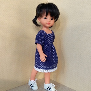 Kékfestő ruha 32 cm-s Paola Reina babáknak - játék & sport - baba & babaház - babaruha, babakellék - Meska.hu