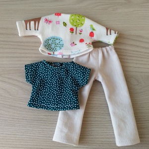 Rugalmas vászonnadrág, két pólóval, Paola Reina babáknak - játék & sport - baba & babaház - játékbaba, babakellék - Meska.hu