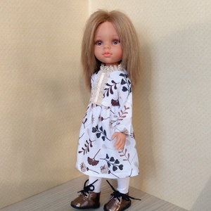 Nyakfodros ruha harisnya nadrággal Paola Reina babáknak - Meska.hu