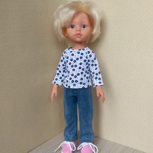 Elasztikus farmer, két pólóval, Paola Reina babáknak - játék & sport - baba & babaház - babaruha, babakellék - Meska.hu