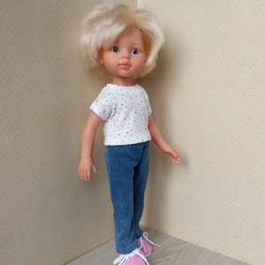 Elasztikus farmer, két pólóval, Paola Reina babáknak - játék & sport - baba & babaház - babaruha, babakellék - Meska.hu