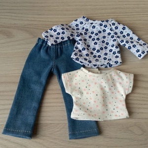 Elasztikus farmer, két pólóval, Paola Reina babáknak - játék & sport - baba & babaház - babaruha, babakellék - Meska.hu