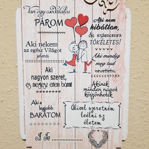 Van egy csodálatos PÁROM, Otthon & Életmód, Dekoráció, Fali és függő dekoráció, Falra akasztható dekor, Decoupage, transzfer és szalvétatechnika, MESKA